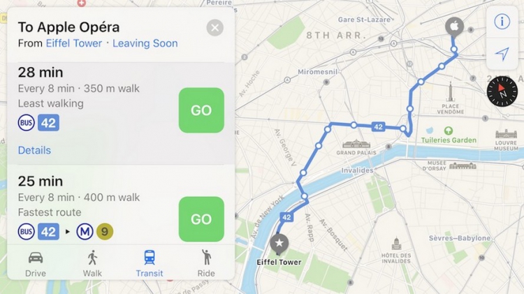 Apple intègre une nouvelle fonctionnalité dans « Plans » pour guider les Parisiens