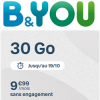 Un nouveau forfait B&amp;#38;You 30 Go chez Bouygues Telecom jusqu'au 19 octobre