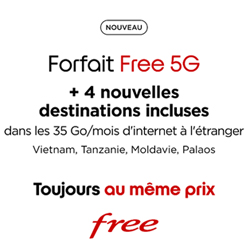 Cap sur l't avec 4 nouvelles destinations incluses dans le forfait Free 5G