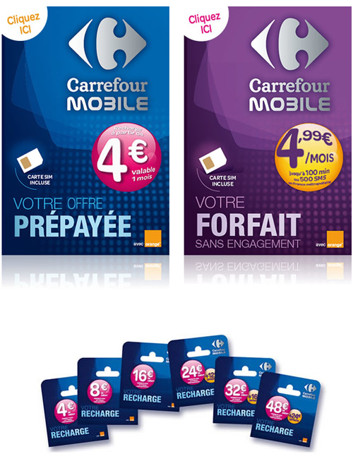 Carrefour Mobile lance un forfait à 4,99 €/mois Carrefour Mobile lance un forfait à 4,99 €/mois