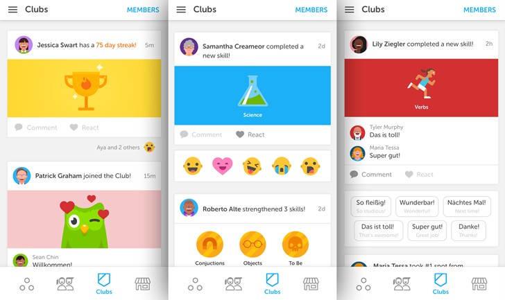 Duolingo : rester motivé grâce aux clubs de langues dans les applications Android et iOS