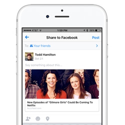 Nouvelles options de partage vers Facebook pour les applications tierces