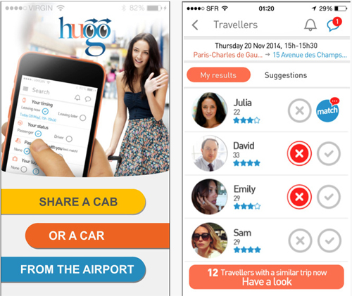 Hugo, une application mobile de taxipartage et de covoiturage