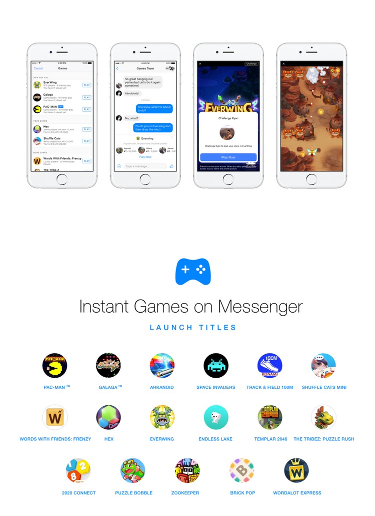 Instant Games : la boîte à jeux de Facebook Messenger