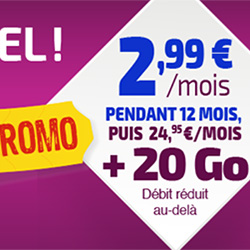 Le forfait illimit� Reglo Mobile 20 Go est � 2.99 � au lieu de 24,95 �/mois