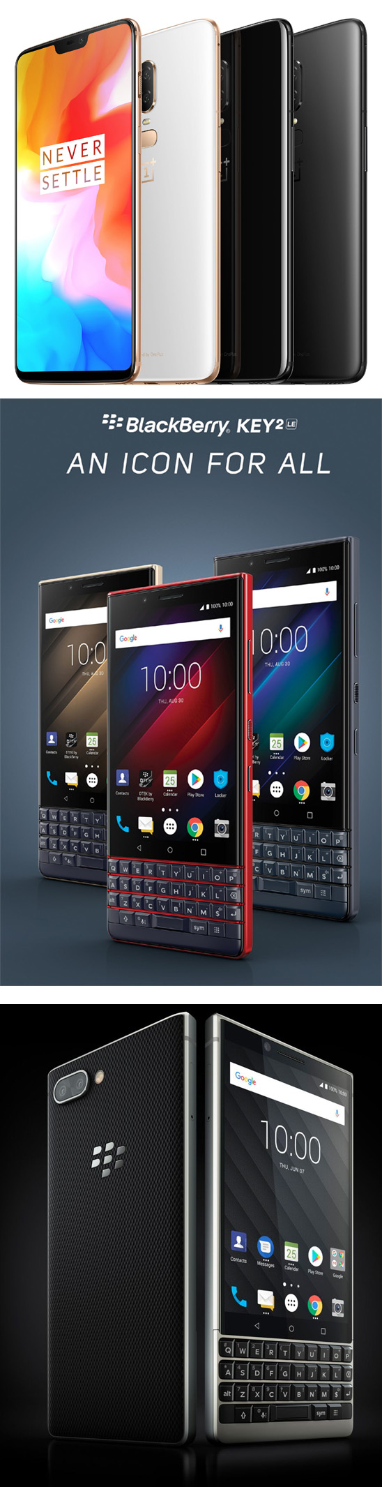 Le OnePlus 6 et les Blackberry KEY2 primés aux iF Design Awards