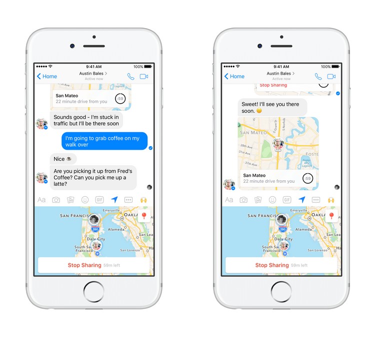 Messenger : il est possible de partager sa position géographique en temps réel avec Live Location