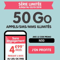 NRJ Mobile, un forfait Woot en série limitée 50 Go à 4.99 € par mois