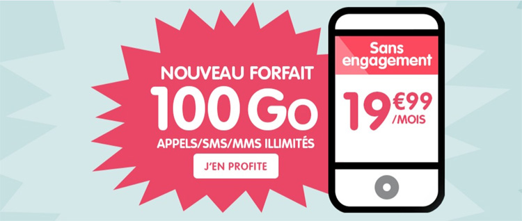 NRJ Mobile passe à un forfait 100 Go  à 19.99 € sur sa formule Woot