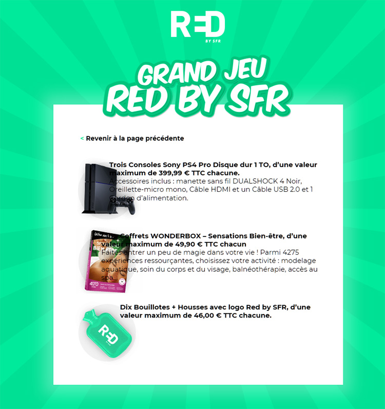 Gagnez de nombreux cadeaux avec Red by SFR