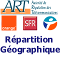Répartition géographique des abonnés en France pour les 3 opérateurs