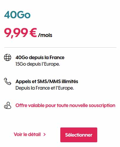 SOSH : un forfait mobile 40Go sur le réseau Orange pour 9,99 € par mois