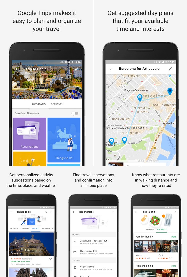 Trips de Google : ses réservations et les lieux intéressants dans une seule application
