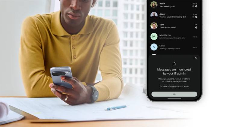 Vos conversations RCS professionnelles ne seront plus privées , Android donne accès aux conversations des salariés Vos conversations RCS professionnelles ne seront plus privées, Android donne accès aux conversations des salariés