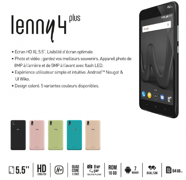 Wiko lance le Lenny 4 Plus, un smartphone de 5.5 pouces sous la barre des 100 euros