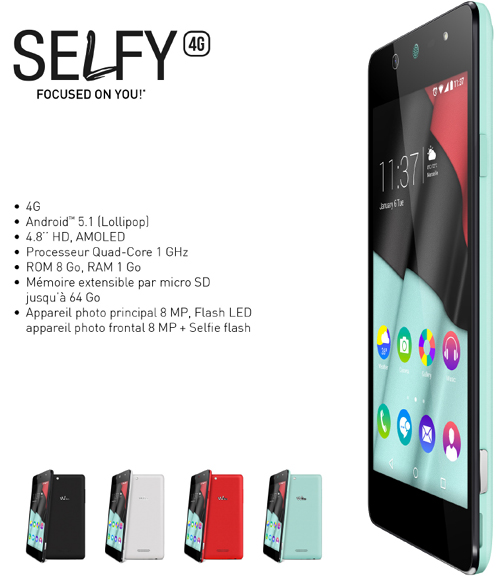 Wiko dévoile son modèle Selfy 4G dédié aux selfies