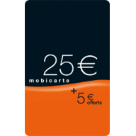 Recharge Mobicarte 25 €  + 5 € offerts -Plan Soir et Week End-